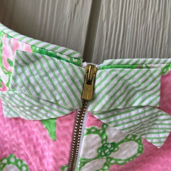 Lilly Pulitzer 2012 Butterfly Print Shift Dress – Size 4, Scalloped Hem, Cotton - Picture 6 of 10